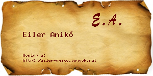 Eiler Anikó névjegykártya